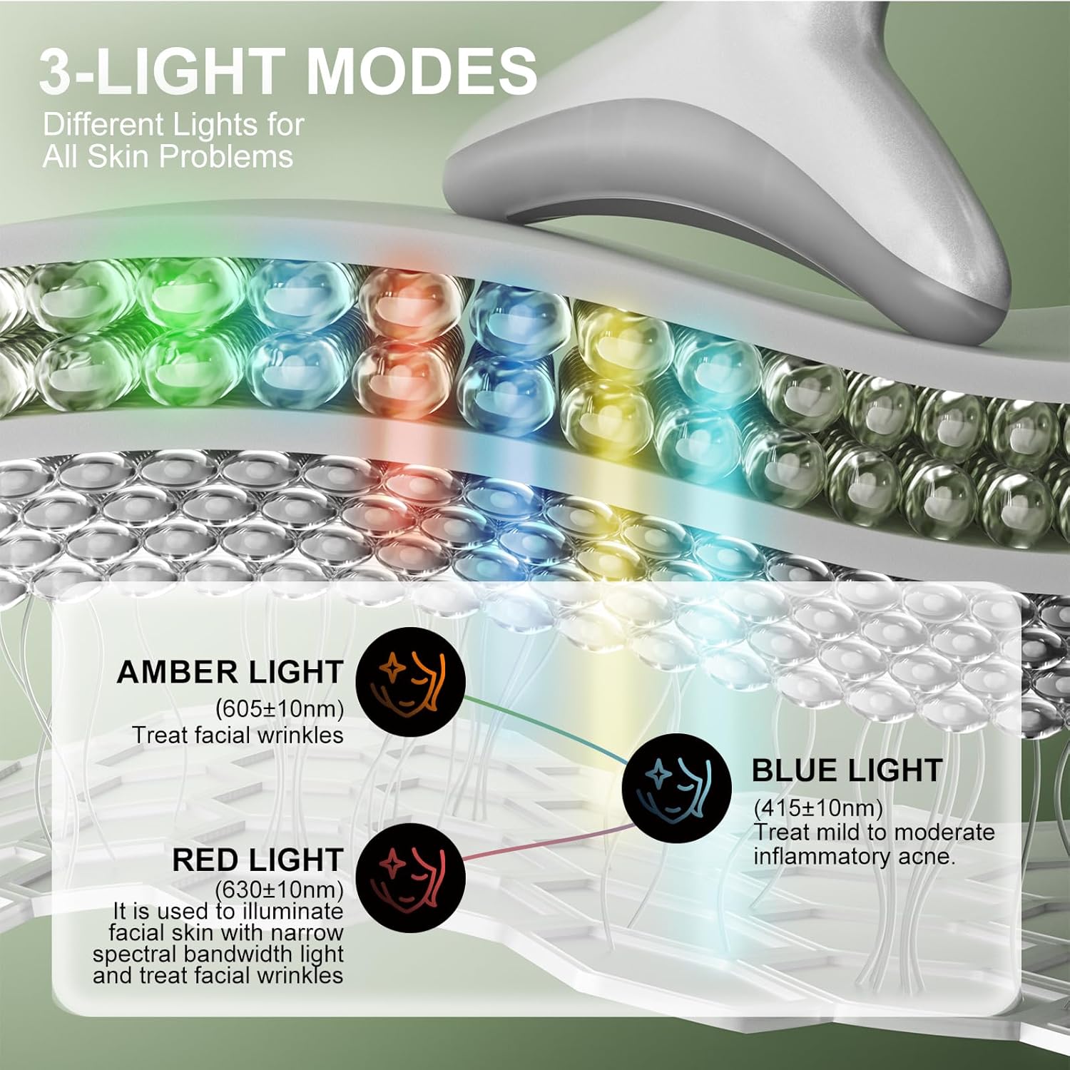 Red Light Therapy for Face, LED Face Massager Tool with Vibraion, Porable Facial Massager for Skin Care at Home, Wrinkle Reducer Face Sculpting