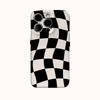 Custodia per Telefono Quadrata Ondulata Bianco Nero per IPhone 16 15 14 13 12 11 X XS XR XSMAX 7 8 Pro Max Plus Copertura Posteriore a Doppio Strato