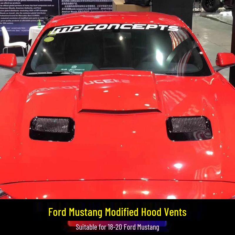 18-23 Ford Mustang Custom Dry Carbon Hood Vents Replacement