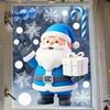 Santa Claus Window Decals Christmas Static Clings, Reusable Stickers with Snowman Clings Xmas Tree Patterns, Removable Glass for Holiday Home