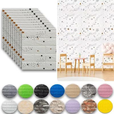 3D Foam Wall Stickers Self Adhesive Waterproof Wallpaper Panels Home Decor for Living Room Bedroom House Decoration Bathroom