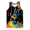 Buntes Rauch 3D-Druck Tanktop Für Männer Sommer Lässig Ärmelloses T-Shirt Bunte Grafik-Tops Street Locker Schnelltrocknendes Weste