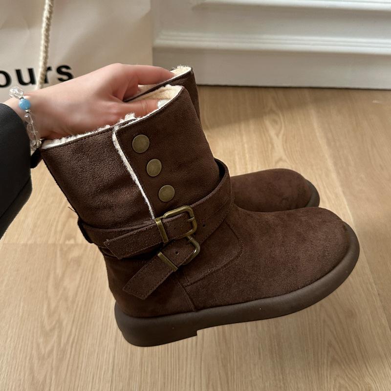 

Женские модные легкие зимние теплые ботинки на мягкой подошве, два варианта носки, со штрипкой на одну ногу, меховые, зимние ботинки, утепленная подкладка, нескользящие, повседневные спортивные хлопковые ботинки 40 коричневый