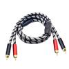 2RCA To 2RCA Cable High Fidelitys Audios Cable 2RCA Male To Male Braide Shielded Cord for Tvs Speaker Home Theater System