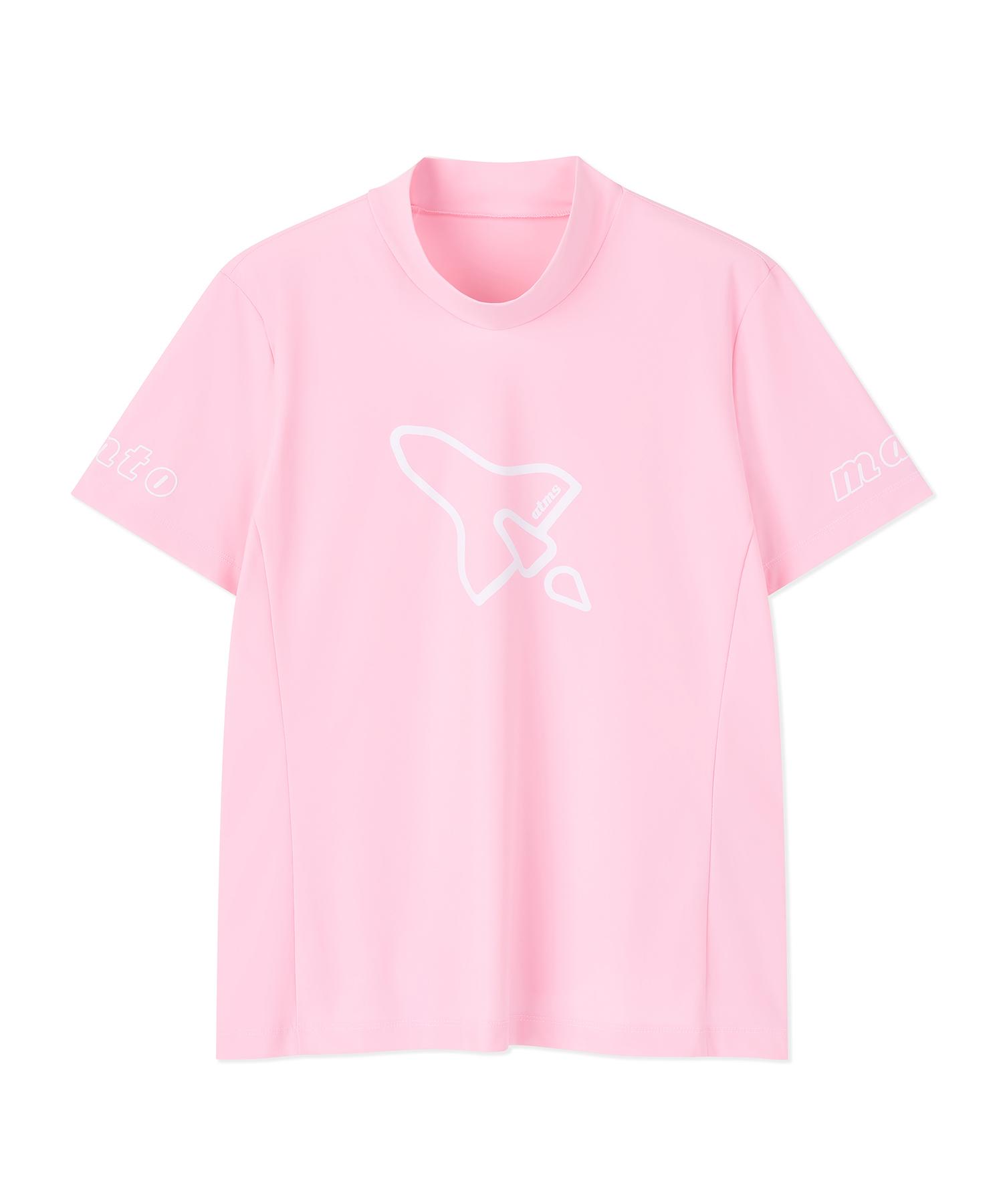 Antomas Spaceship Mock Neck Short Sleeve T-Shirt Women S - Pink Xs