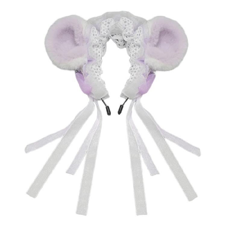 1/2Pcs Animal Ears Headbands Animal Tail Mouse Costumes Mouse Ears Headband Faux Furs Tail Halloween Cosplay Party Costumes
