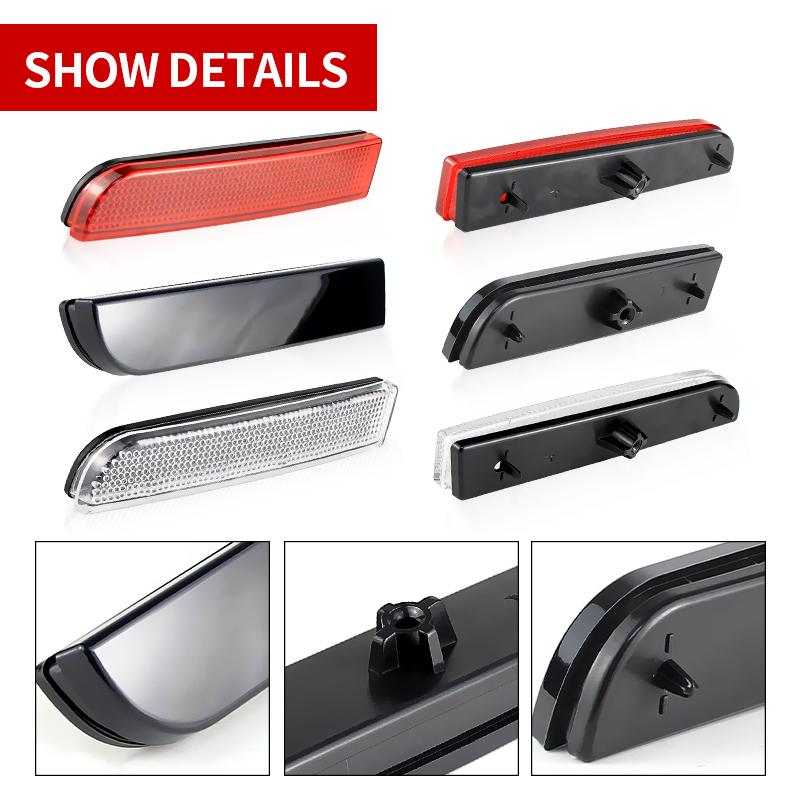 2 Stück Nur Gehäuse Rückstoßstangen Reflektorabdeckung Gehäuse Für Mitsubishi Lancer Evolution X Outlander Sport RVR SX Klar/Schwarz/Rot