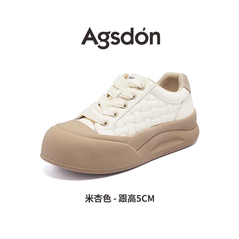 Augustus Deng little white shoes women's 2025 new spring platform cute ugly cute bread shoes sports casual board shoes