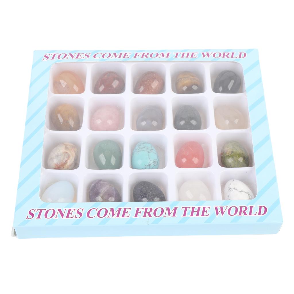 20 stk Steinsamling Naturstein og Krystallsamling Vitenskapssett for Barn Over 5
