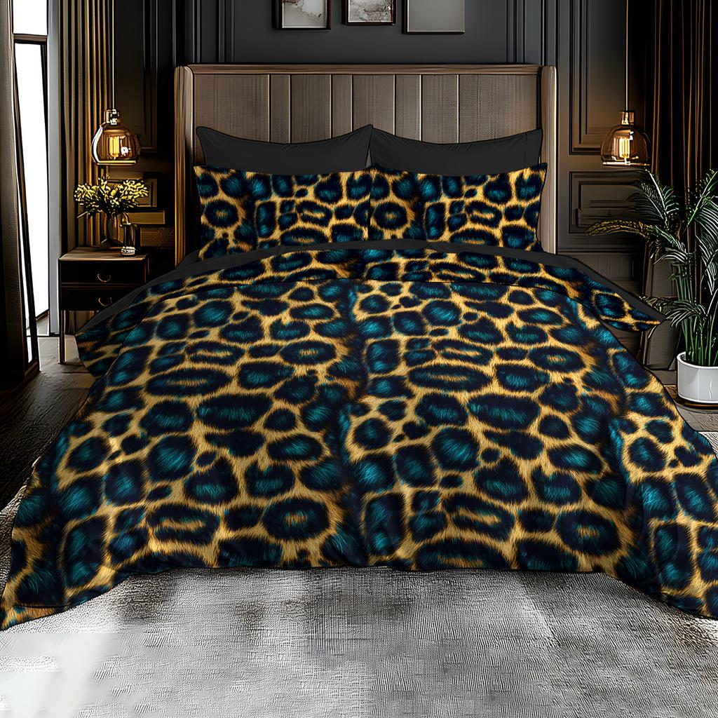 Comforter 3D Digital Printed Featuring A Wild Leopard Print Pattern Suitable For All Seasons Machine Washable