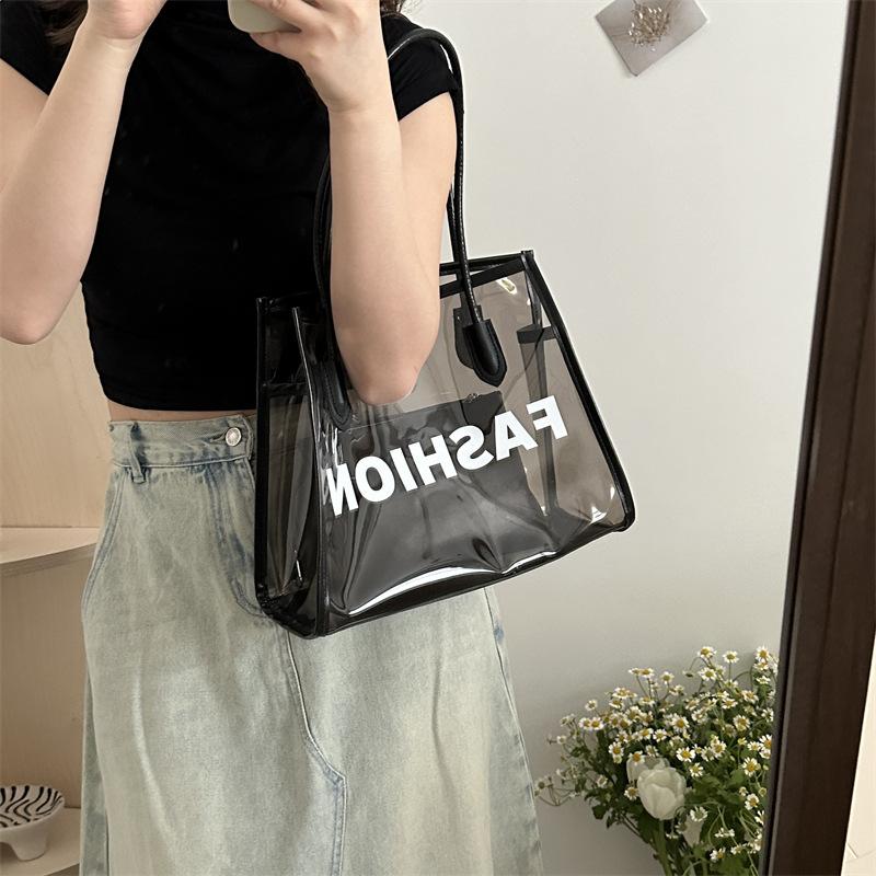 Transparent Jelly Trendy Two-Piece Set Personalized Summer New Trendy Korean Style Fashionable Hand-in-Child Mother and Child Single Shoulder Bag