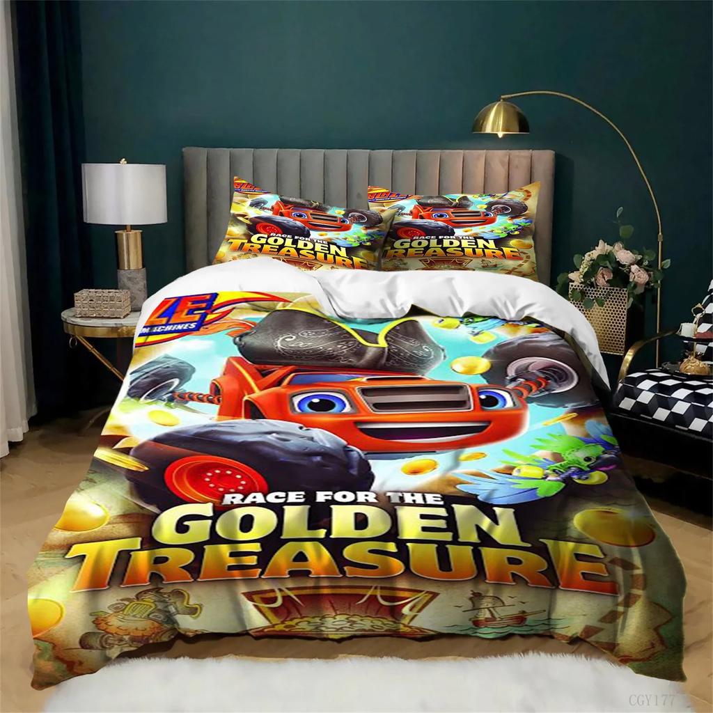 Blaze and the Monster Duvet Cover Pillowcase M/Monster Mach/ines Bedding Set Youth adults Girl Boys Bedroom Decoration Large Siz