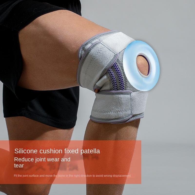 Professional Knee Brace Adjustable Compression Stabilizer Meniscus Protection for Hiking Running Basketball Black One Size