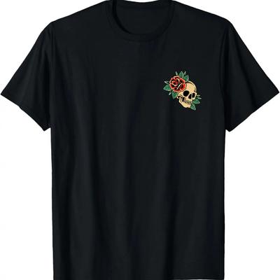 Ästhetisches Tattoo Rote Rose Blume Für Kinder Mann Frau T-Shirt