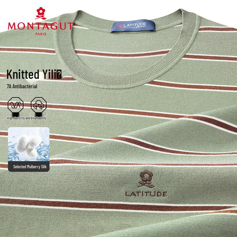 MONTAGUT Men s Silk Blend Antibacterial Knit T-Shirt 56