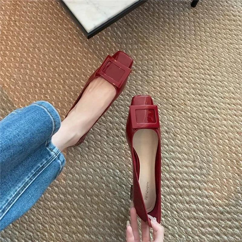 Fashion Woman Trend Designer Square Buckle Heels for Women Luxury Brand Pumps Square Toe High Heels Fashion Party Elegant Ladies Shoes