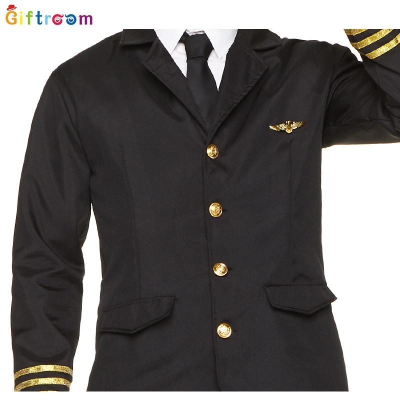 Aviation Captain Air Force Uniform Male Air Force Junior Pilot Clothes Black Suit Work Uniform Performance Uniform