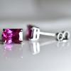 Natural Pink Ruby Earrings 11.10 Ct Pair CERTIFIED Emerald Cut Pair For Gift