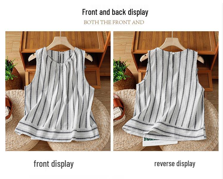 Premium Women's Vertical Stripe Vest – Korean Style Loose Summer Top 2025