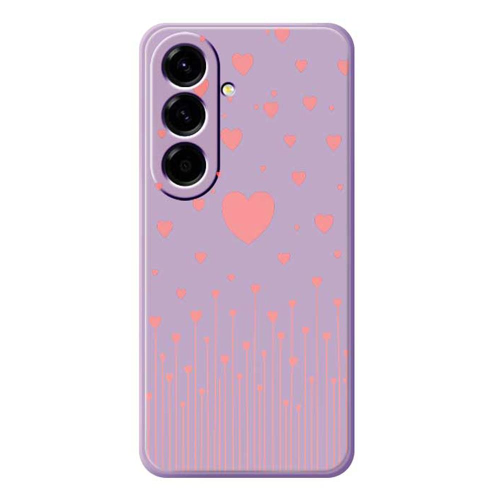 For Samsung Galaxy A56 5G Case Pink Love Pattern Printing Straight Edge TPU Phone Back Cover