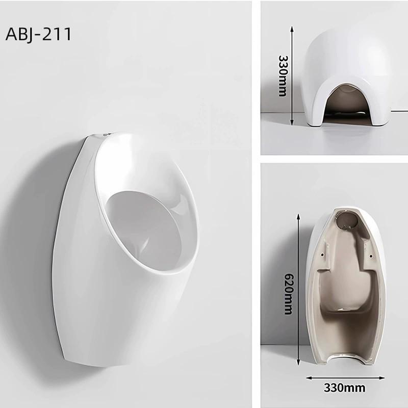 Men's Wall-Mounted Waterless Ceramic Urinal for Home
