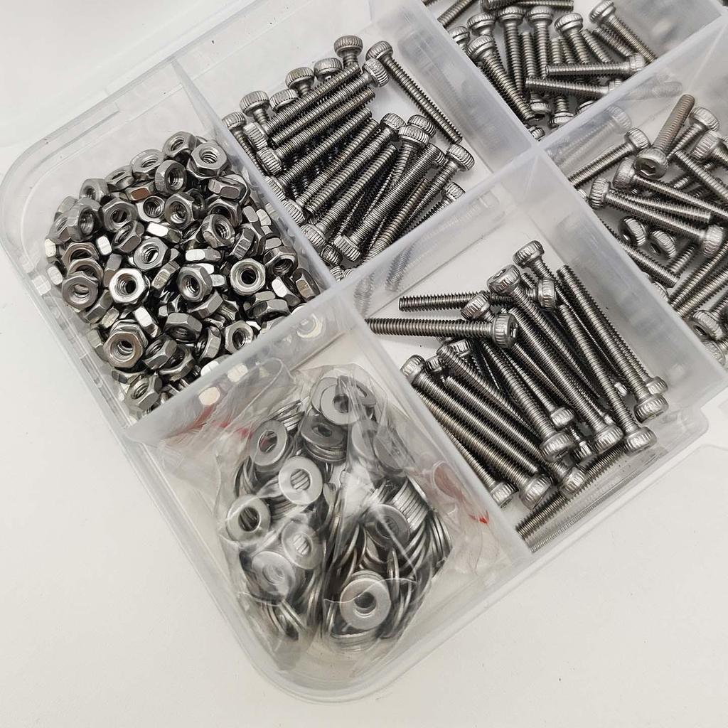 304 Stainless Steel M2 Hex Socket Cylindrical Head Screws, 660pcs Box.