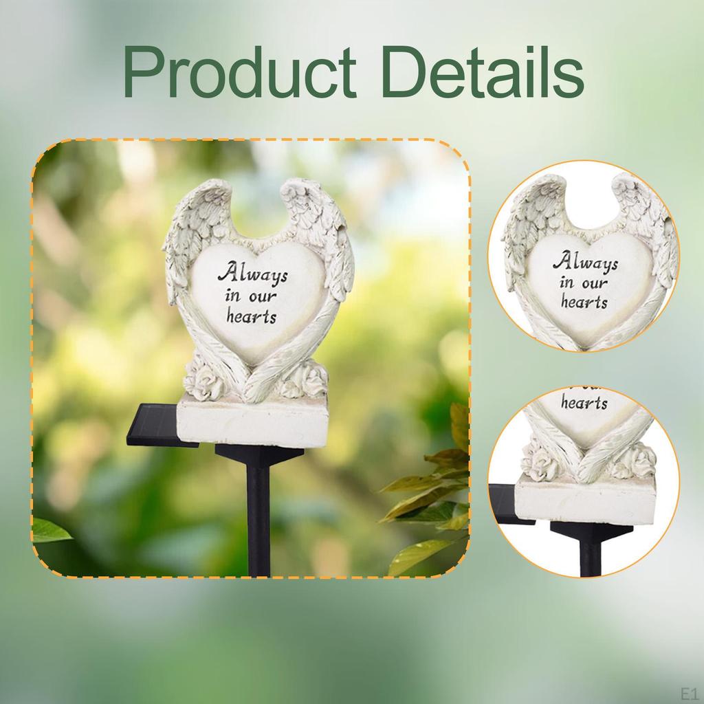 Zasilane solarnie serce lampa ogrodowa żywiczny ornament wodoodporne oświetlenie krajobrazowe na zewnątrz na patio