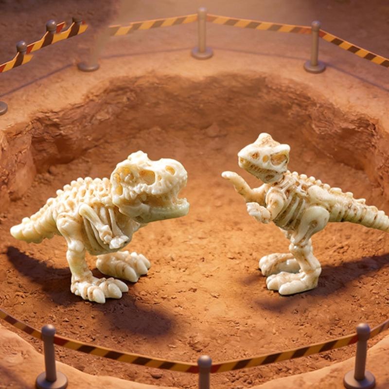 Miniature Resin Fossils Dinosaur Statue Model Mini Dinosaur Fossils Moss Landscape Ornament Educational Toy Figures