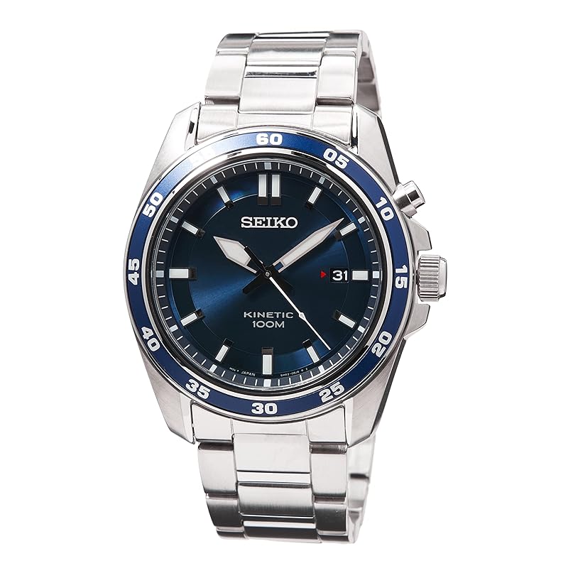 

Seiko- SKA783P1 men s kinetic watch stainless steel bracelet date display