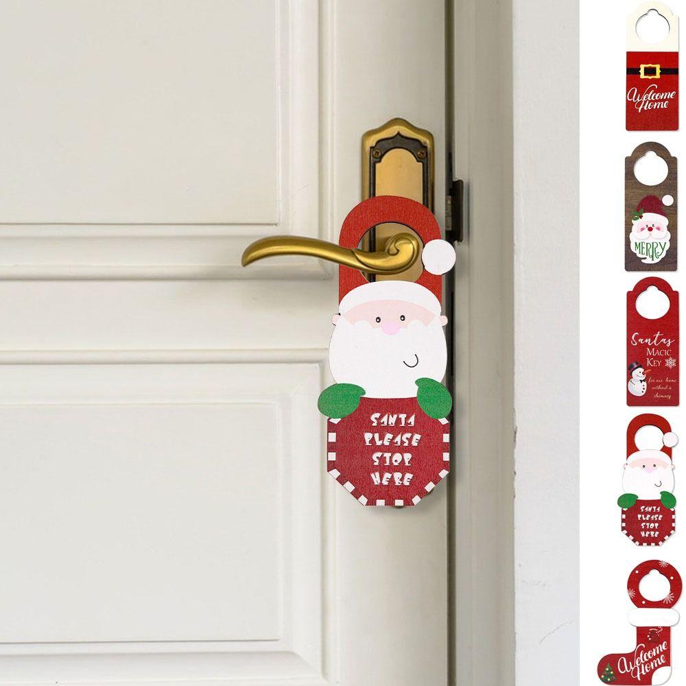 

Snowman Santa Claus Door Handle Hanging Christmas Decorations Christmas Pendant Fireplaces