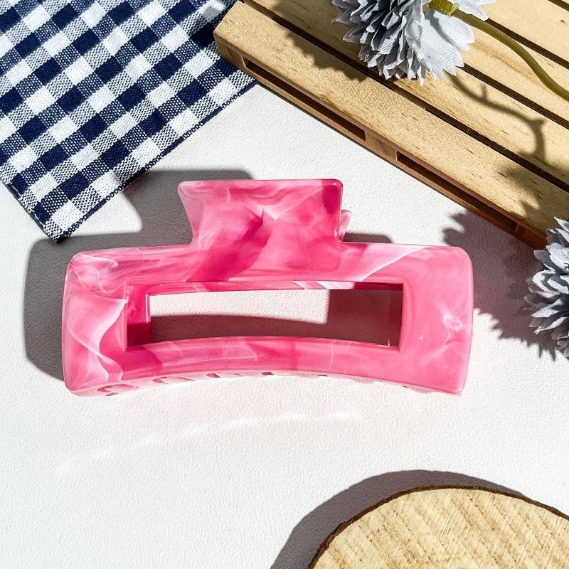 Arc-shaped Oval Grab Clip Marble Gradient Color Ponytail Bun Shark Clip High-end Hair Accessory Hair Clip