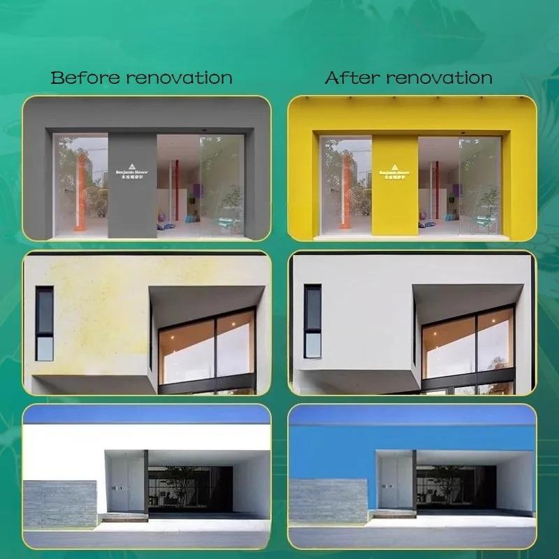 500 Exterior Wall Latex Paint Waterproof Sun-proof Alkali-proof for Protect Walls DIY Decoration Beautification Buildings