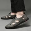 2023 Leather Sandals Men Beach Shoes Casual Holiday Shoes Thick-soled Comfortable Breathable Non-slip Slippers 38-45