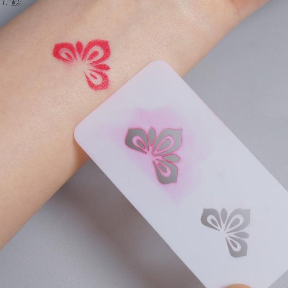 DIY Face Makeup Template No Repeat Hollowed Flowers Temporary Tattoo Stencil Tatouage Temporaire Waterproof