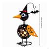 Seasonal Crow with Pumpkin Body | Black Pointed Witch Hat, Decorative nocturnal mammalShaped Hanger,