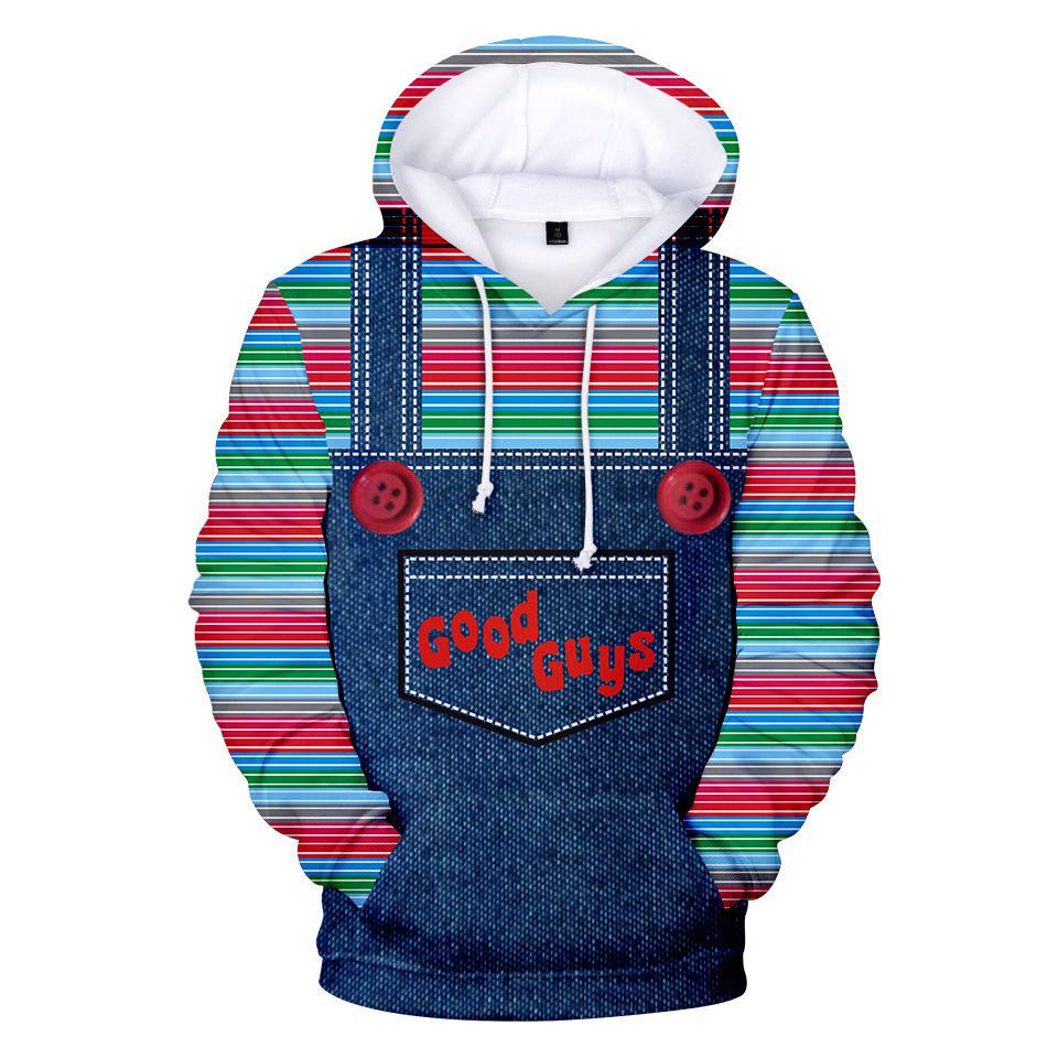 

Women Good Men Guys Chucky 3d Print Sweatshirt Hoodies Fashion Style Top Hooded Demin Pattern,2XL