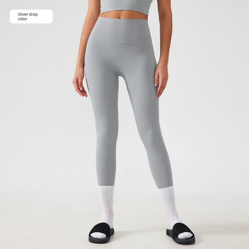Lu Same Style Free Size Nude Feel No Embarrassment Line Yoga Pants Female 2025 Best Selling Hip Raise Shaping Sports Workout Ankle Length Pants