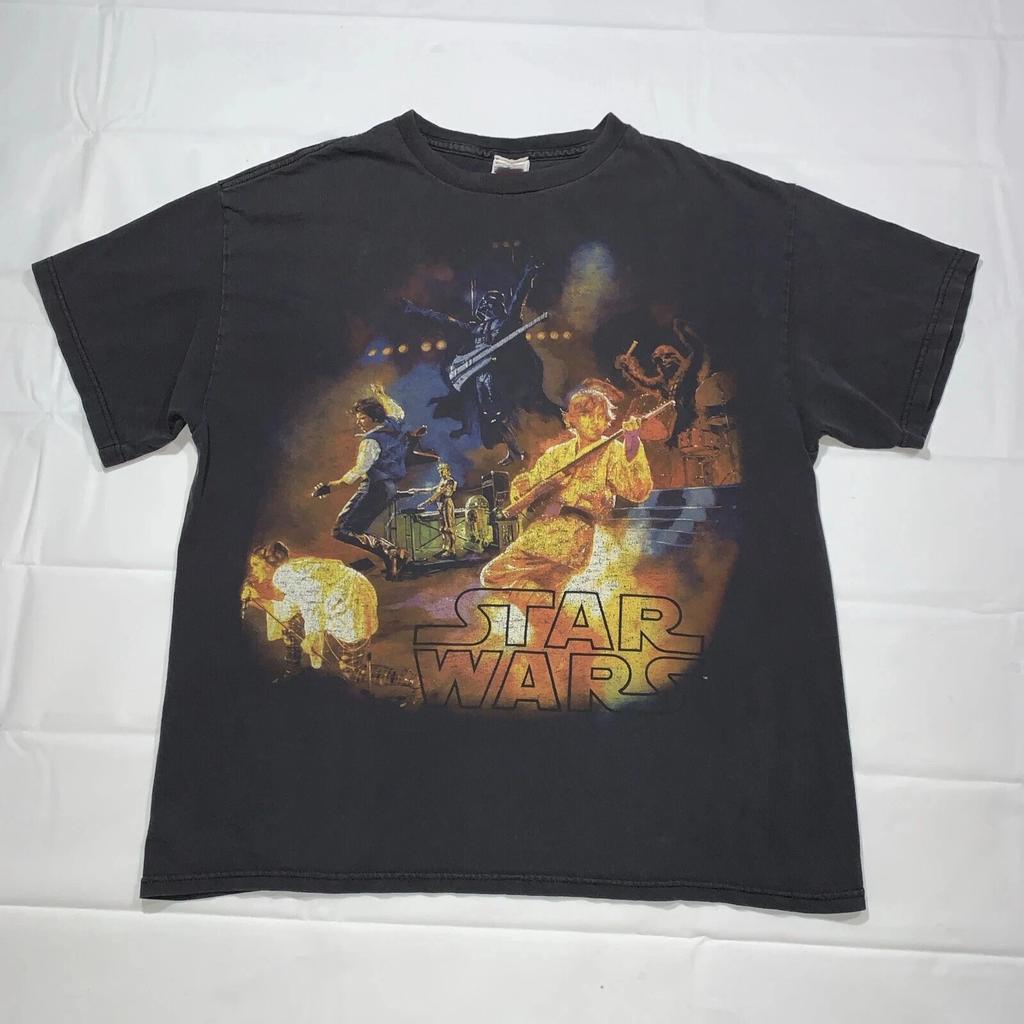Vintage Star Wars Rock Band T-Shirt Luke Skywalker Vader Retro Concert All Sizes