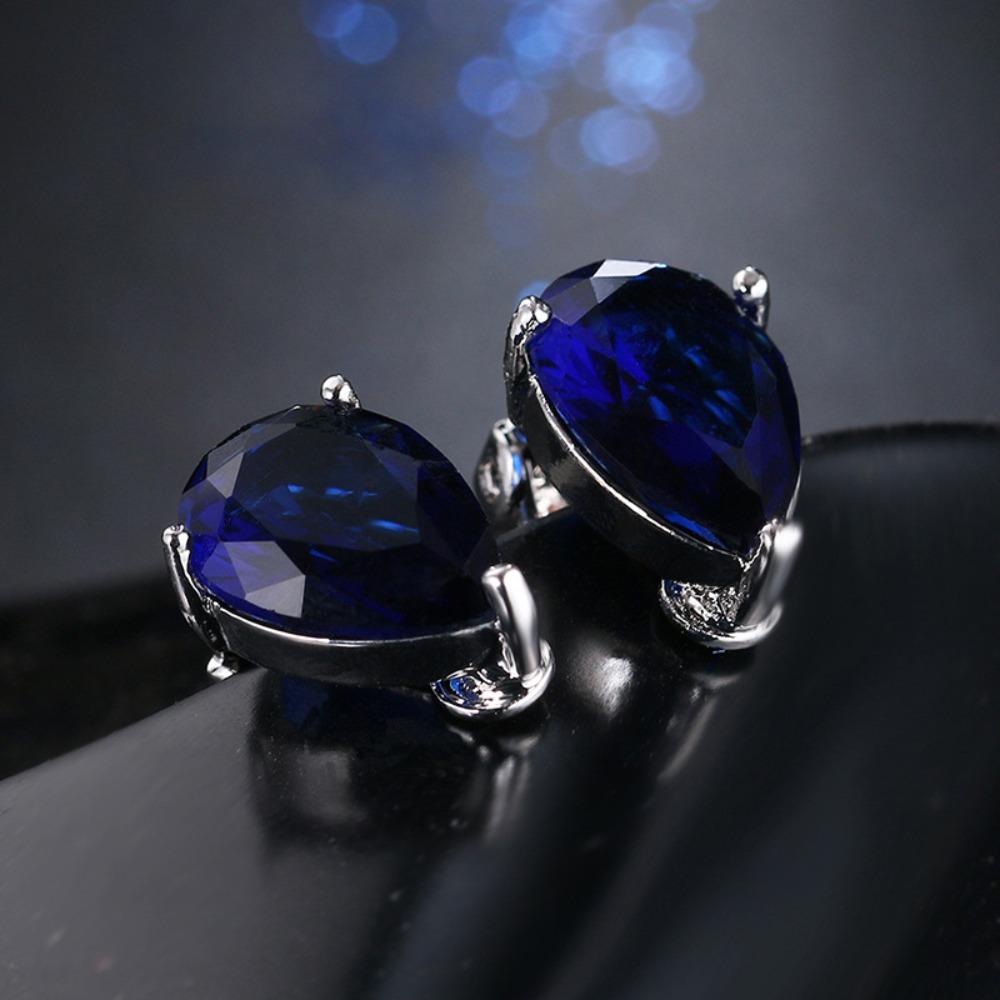 Pear Drop Clip On Earrings Colorful Party Wedding Earrings for Women Fashion Jewelry