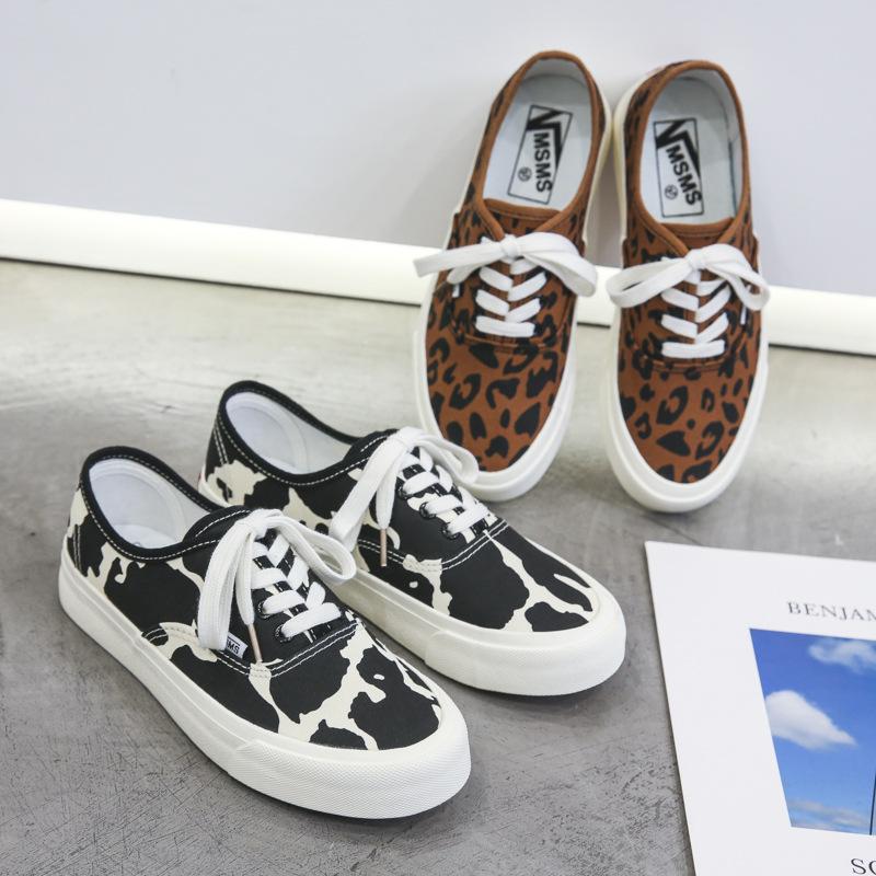 

Женские весенние ретро-кеды с леопардовым принтом, повседневные туфли на плоской подошве, парусиновые туфли для студентов, размеры 35-40 35