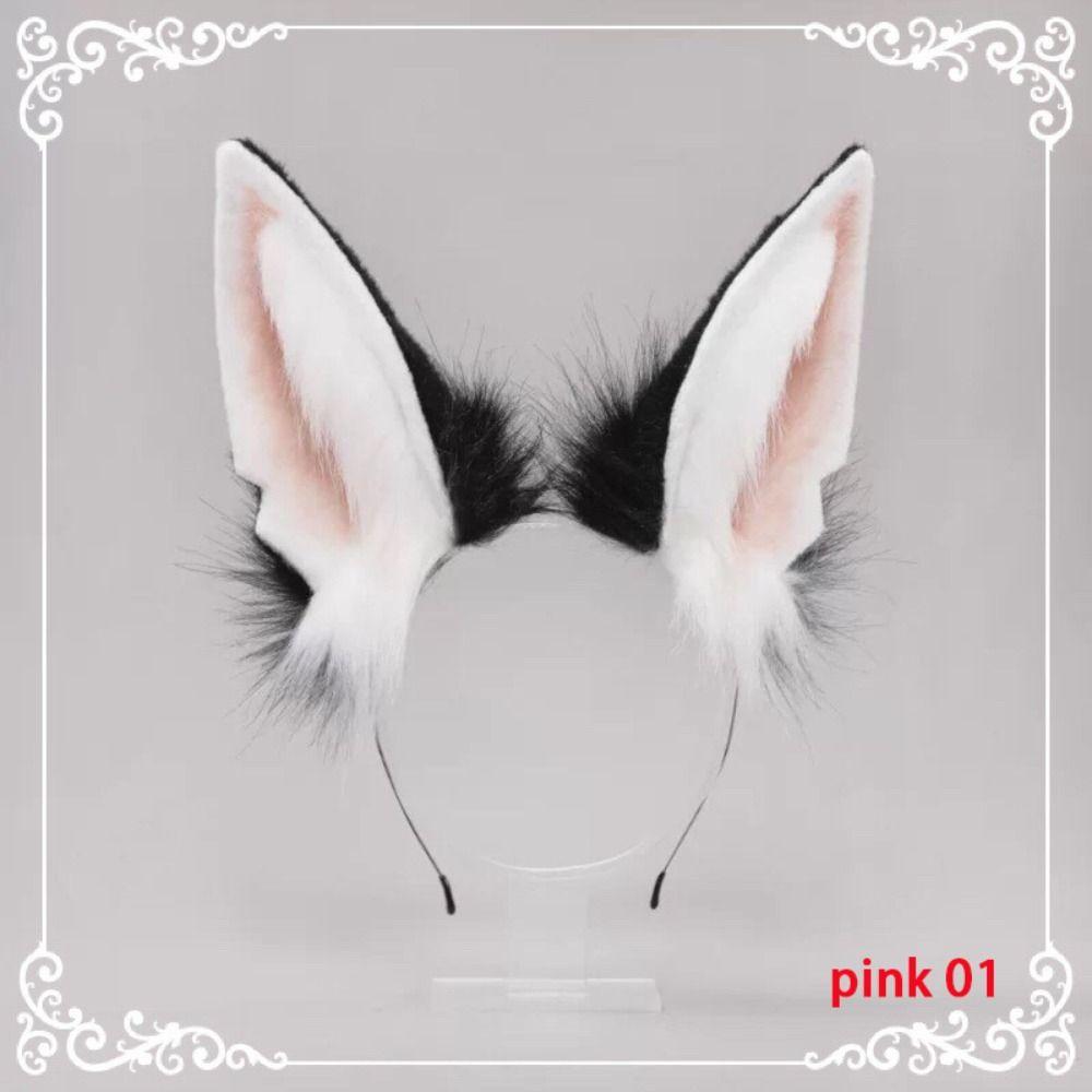 Plush Wolf Ears Headdress Animal Hair Hoops Simulated Animal Ear Lolita Headband  Adults Kids