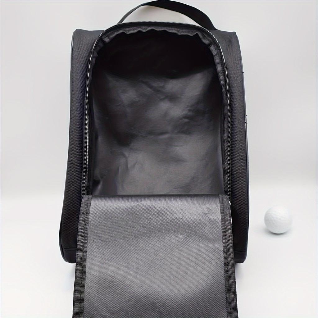 Portable Golf Shoe Storage Bag with Handle - Durable Oxford Cloth, Mesh Side Pocket, Perfect for Golf Accessories Organization