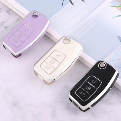 For Ford Focus 2 MK2 Fiesta Mondeo Galaxy Falcon Territory Ecosport Car TPU Folding Key Cover Bag Shell Case Keychain Protector