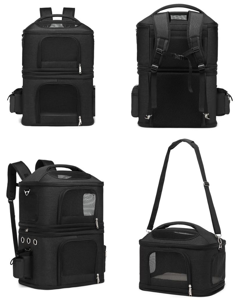 CHINSUKIDA Separable Backpack Carrier for Cats and Small Pet Carrier with Foldable Soft Suitable for Hospital Trips Two-Piece Dogs, 2-Way Mat, Crate,
