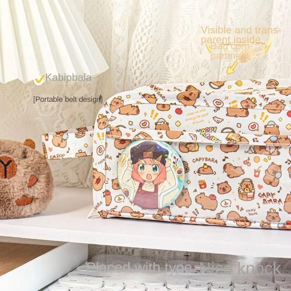 Penbag Capibara Pencil Case Canvas Capibala Stationery Box Capibala Pen Bag  Male and Female