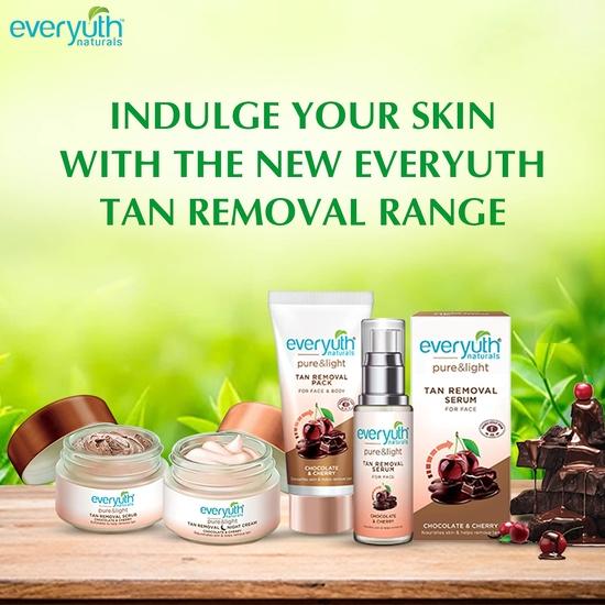 Everyuth Naturals Pure & Light Tan Removal Face Pack – Čokoláda a třešeň, tuba 50 g