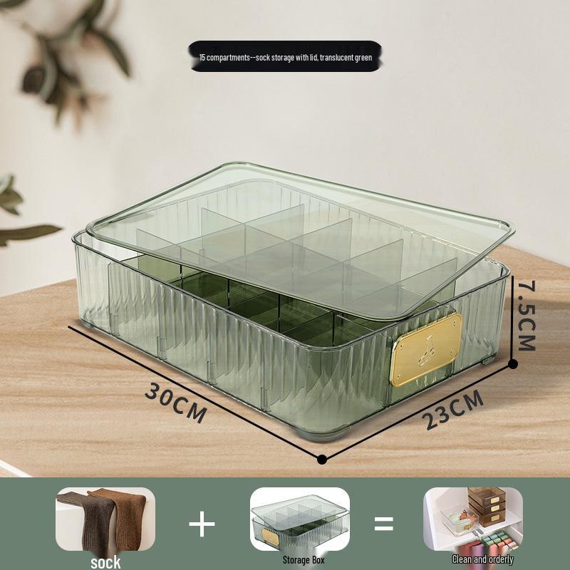 Multifunctional Plastic Underwear Storage Box with Lid – Organizer for Bras, Socks, and Underpants