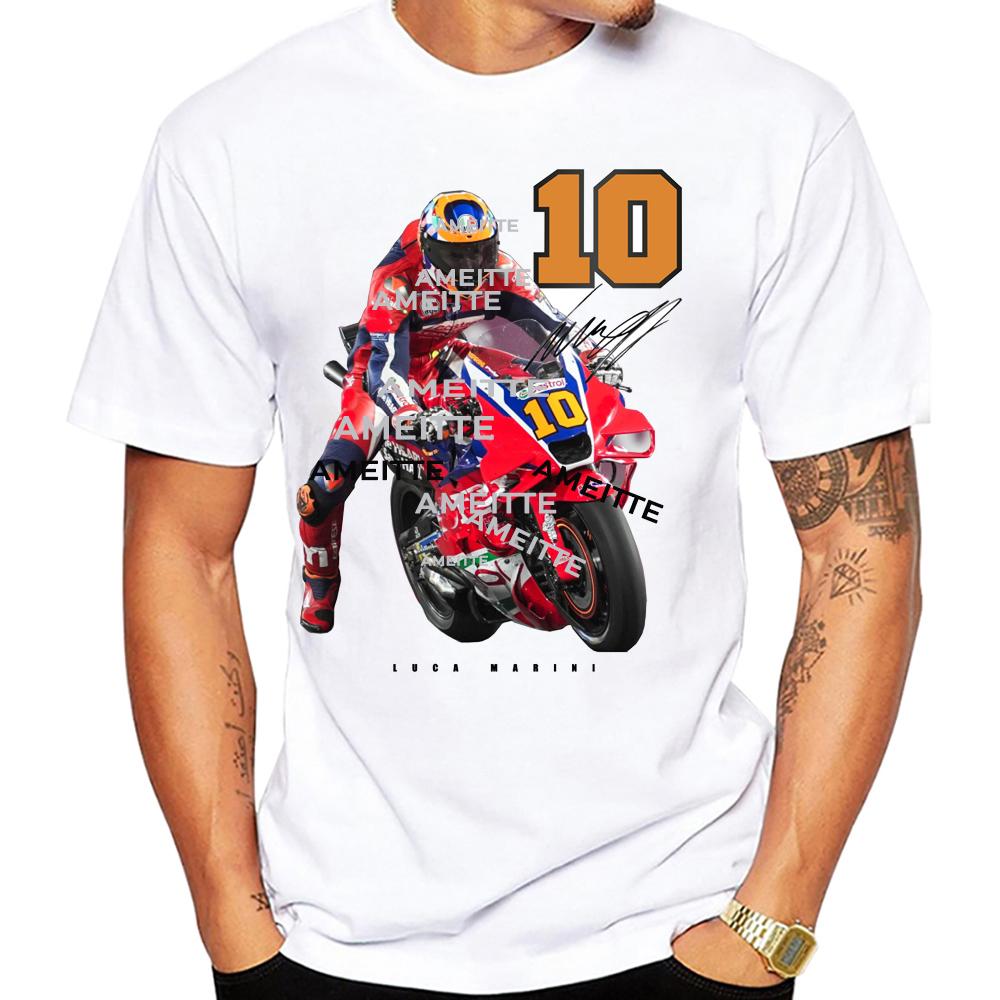 2025 New Legend Luca Marini 10 Gp Race Italy Rider Tshirt Summer Unisex Short Sleeve Cool Ride Sport Boy Casual Tees White Tops