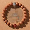 Chinese Zodiac Peach Wood & Agate Bracelet for Men and Women - Retro Year of the Snake Jewelry, Benmingnian Gift