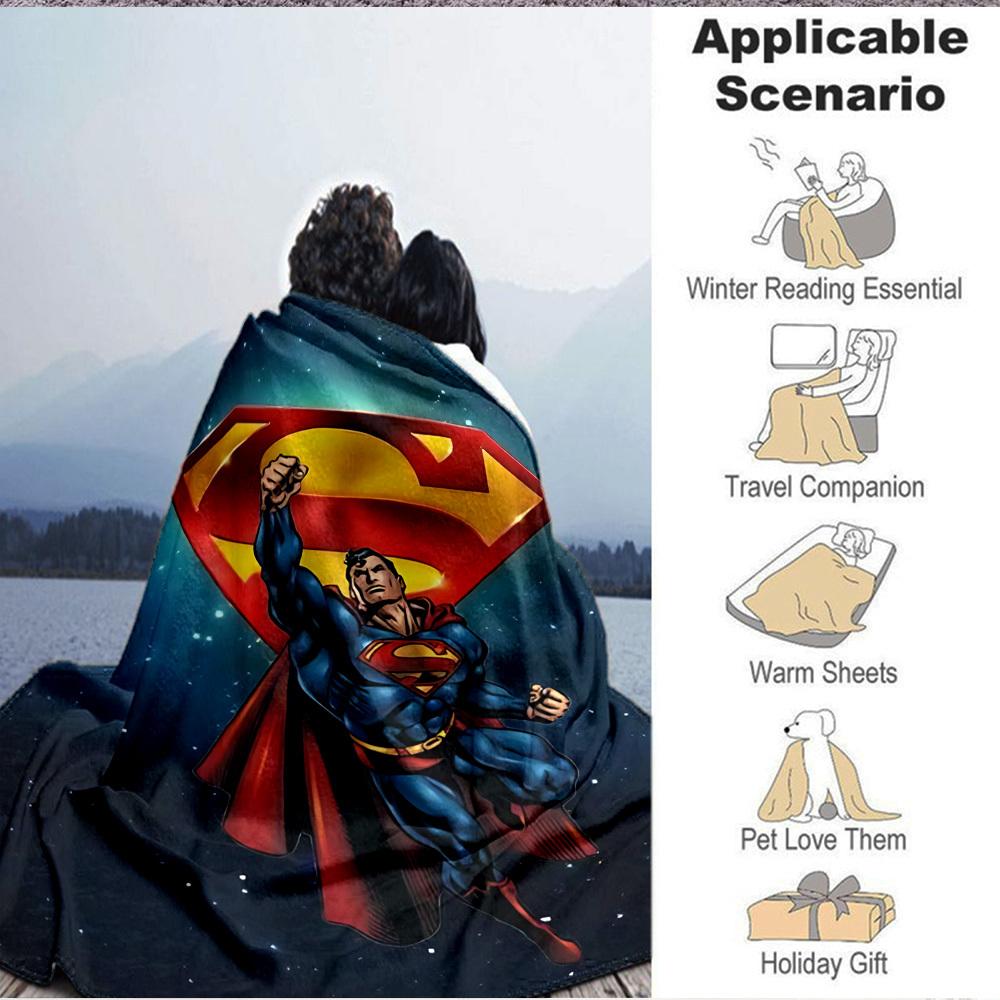 1pc Superman Flannel Throw Blanket Soft, Warm & Cozy for Couch, Bed, Office, and Travel Versatile All Season Gift, Christmas Present